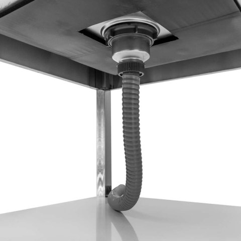 Zlew gastronomiczny 1 komora z maskownicą półką syfon 70x70x85 MTP005135