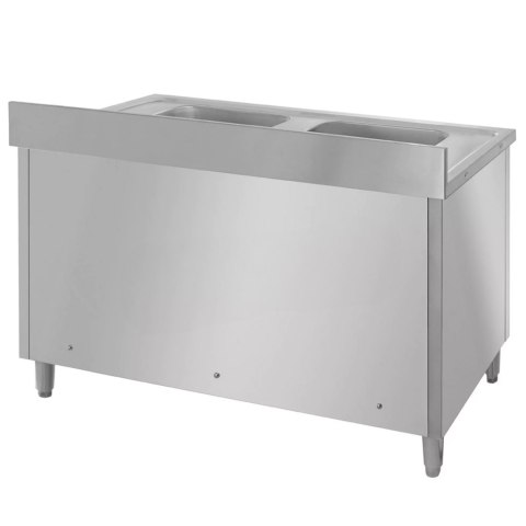 Zlew gastronomiczny spawany 2 komory z szafką 100x70x85 inox MTP005139