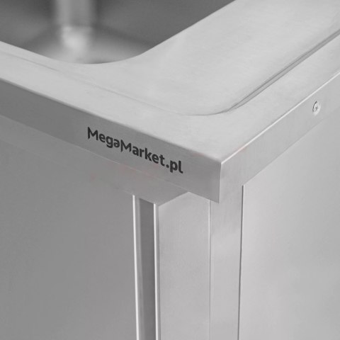 Zlew gastronomiczny spawany 2 komory z szafką 100x70x85 inox MTP005139