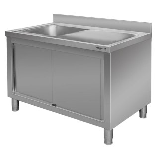 Zlew gastronomiczny spawany komora lewa z szafką 120x60x85 inox MTP005144
