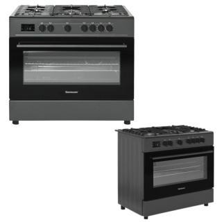 Kuchenka gazowa 5-palnikowa z piekarnikiem elektrycznym KWGE-K90A Modern Black