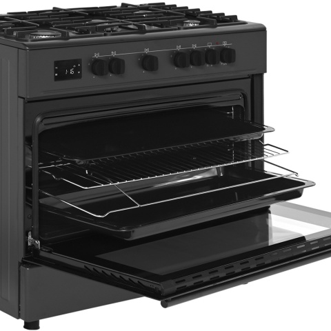 Kuchenka gazowa 5-palnikowa z piekarnikiem elektrycznym KWGE-K90A Modern Black
