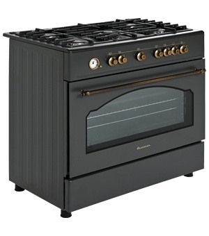 Kuchnia gazowa 5-palnikowa z piekarnikiem elektrycznym oszczędna Retro KWGE-90AR