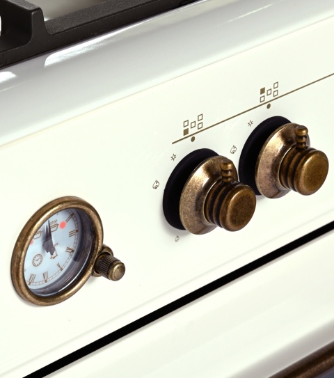 Kuchnia gazowa 5-palnikowa z piekarnikiem elektrycznym kremowa Retro KWGE-90ARC