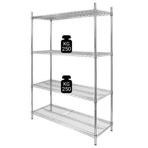 Regał gastronomiczny druciany chromowany 4 półki 120x60x180 MTP006913