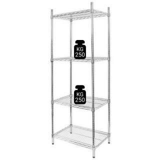 Regał gastronomiczny druciany chromowany 4 półki 60x45x180 MTP006908