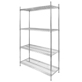 Regał gastronomiczny druciany chromowany 4 półki 90x60x180 MTP006912