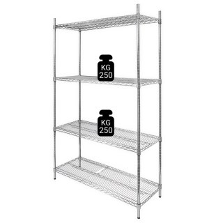 Regał gastronomiczny druciany chromowany 4 półki 90x60x180 MTP006912