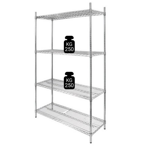 Regał gastronomiczny druciany chromowany 4 półki 90x60x180 MTP006912