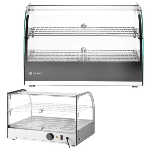 Witryna Grzewcza 2-Poziomowa Przeszklona 554x376x376 Podgrzewana Hendi 273999