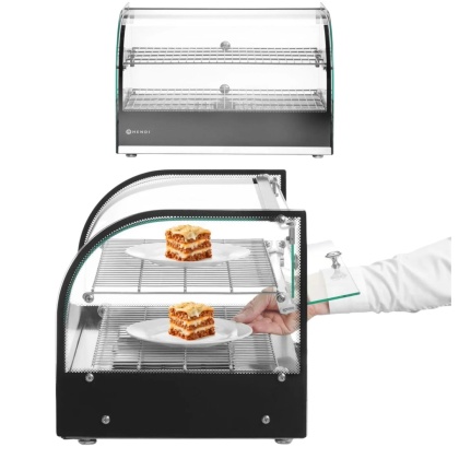 Witryna Grzewcza 2-Poziomowa Przeszklona 554x376x376 Podgrzewana Hendi 273999