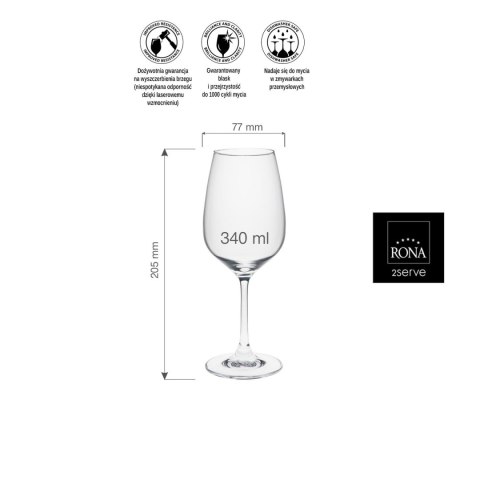 Kieliszek do wina Ratio, 340ml RONA