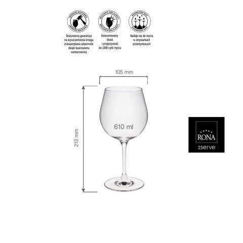 Kieliszek do wina burgund Invitation, 610ml RONA