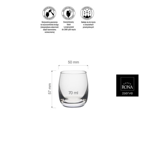 Kieliszek shot Lunar, 70ml RONA