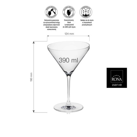 Kieliszek do martini Edge, 390ml RONA