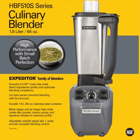 Blender Kuchenny Hamilton Beach Commercial HBF510S-CE Expeditor Dzbanek Nierdzewny 1,8l
