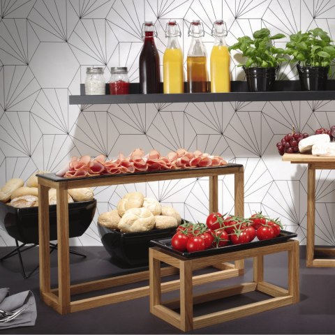 Taca szklana GN 1/1 czarna Fine Dine