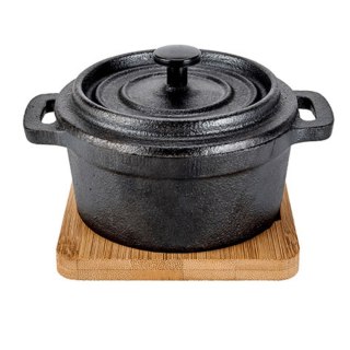 Żeliwne naczynie na zupę z podstawką 135x105 mm Fine Dine