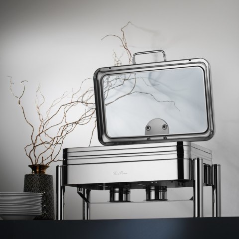 Podgrzewacz Indukcyjny GN 2/3 z Pokrywą Szklaną De Luxe Eco Fine Dine 204849