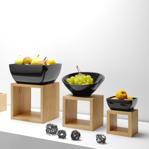 Miska kwadratowa z melaminy, czarna, 190x190x(h)90 mm Fine Dine