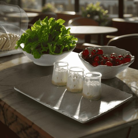 Półmisek z melaminy Rock, szary, GN 1/2, 265x325mm Fine Dine