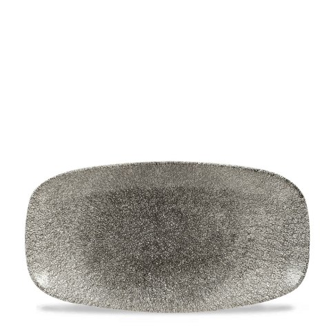 Talerz podłużny Raku Quartz Black o wym. 298x153 mm Churchill