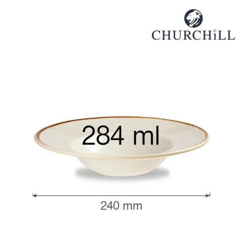 Talerz głęboki Stonecast Barley White 240 mm Churchill