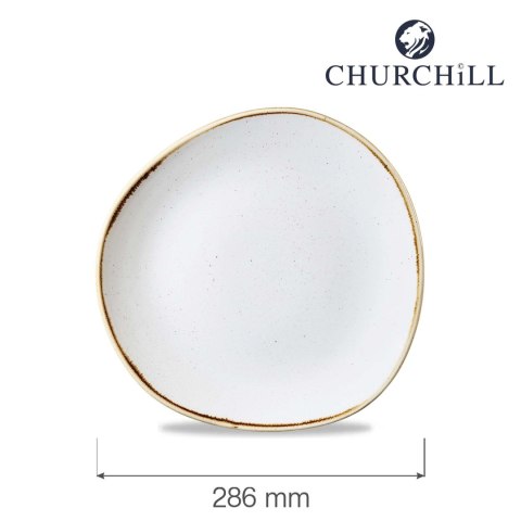 Talerz płytki o organicznym kształcie Stonecast Barley White 286 mm Churchill