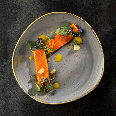 Talerz płytki o organicznym ksztalcie Stonecast Peppercorn Grey 264 mm Churchill