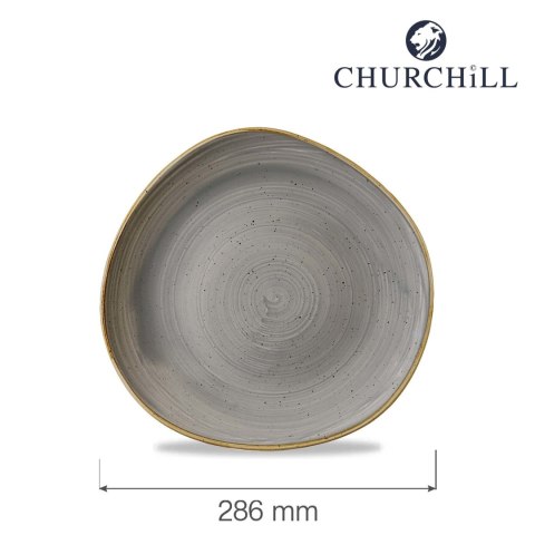 Talerz płytki o organicznym ksztalcie Stonecast Peppercorn Grey 286 mm Churchill