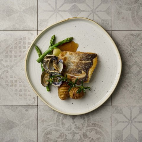 Talerz płytki z rantem Stonecast Barley White 210 mm Churchill