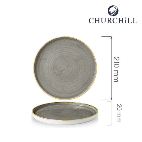Talerz płytki z rantem Stonecast Peppercorn Grey 210 mm Churchill