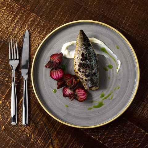 Talerz płytki z rantem Stonecast Peppercorn Grey 210 mm Churchill