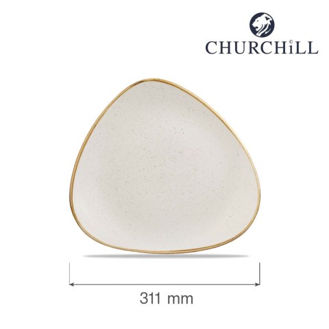 Talerz trójkątny Stonecast Barley White 311 mm Churchill