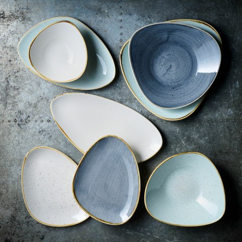 Talerz trójkątny Stonecast Duck Egg Blue 311 mm Churchill