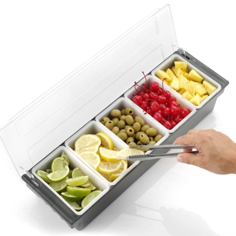 Pojemnik Barmański na Dodatki 5 Wkładów 480x150x100 Hendi 552131