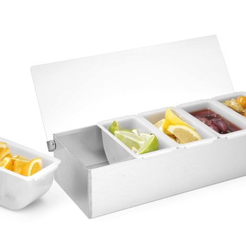 Pojemnik barmański na dodatki do drinków, Bar up, 5 kontenerów, 375x140x(H)90mm Bar Up