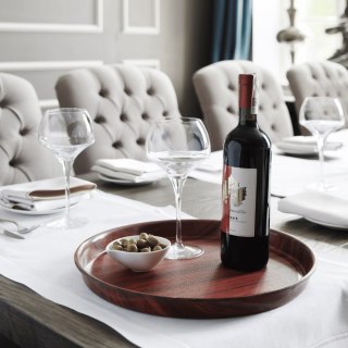 Taca Drewniana Antypoślizgowa Ø360 mm Orzech AmerBox 507766