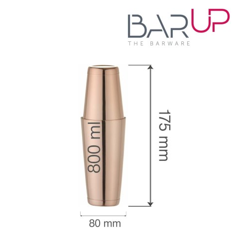 Shaker bostoński Tin Tin, 800ml, miedziany Bar Up