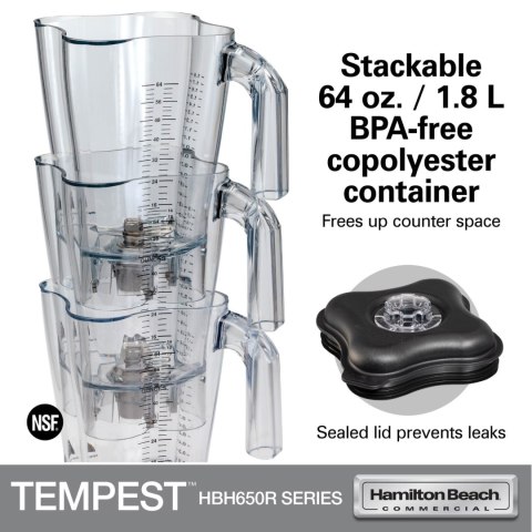 Blender Barmański Hamilton Beach Commercial HBH650R-CE Tempest 1,8l 1200W