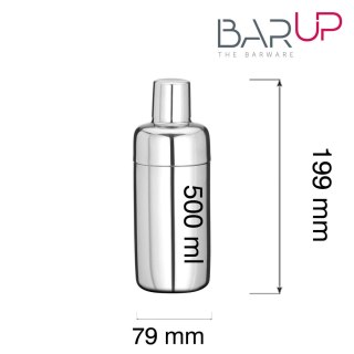 Shaker 3-częściowy Cobbler, BarUp, 0,5L, ⌀79x(H)199mm BarUp