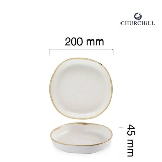 Talerz organiczny z wysokim rantem Stonecast Barley White, 200mm Churchill