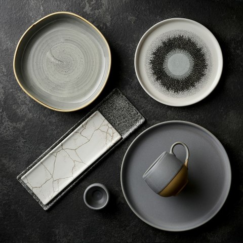 Talerz organiczny z wysokim rantem Stonecast Peppercorn Grey, 200mm Churchill