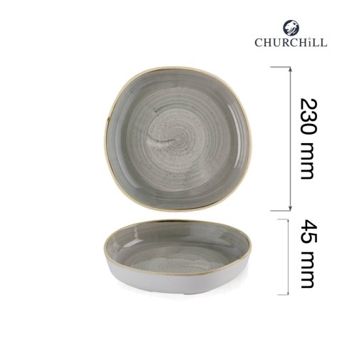 Talerz organiczny z wysokim rantem Stonecast Peppercorn Grey, 230mm Churchill