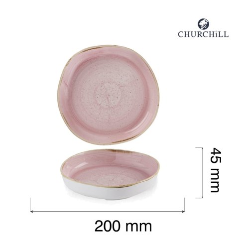 Talerz organiczny z wysokim rantem Stonecast Petal Pink, 200mm Churchill