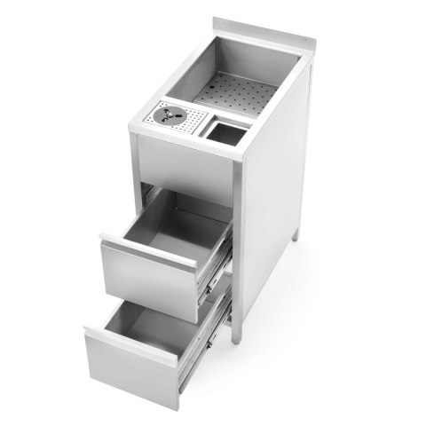 Moduł pomocniczy Boston Caddy do mycia i przechowywania z basenem lodowym, 400x650x(h)900mm Barmatic