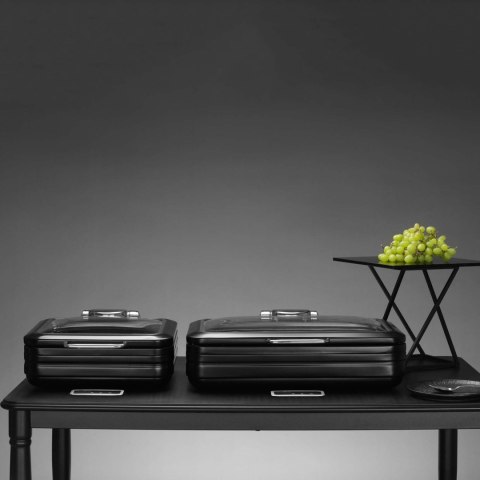 Podgrzewacz Indukcyjny GN 2/3 z Pokrywą Szklaną De Luxe Black Fine Dine