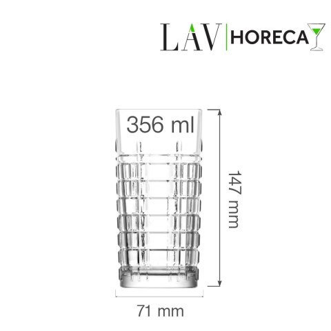 Szklanka wysoka Glasgow 356 ml, LAV (dawniej LV-BRT440XZ) LAV