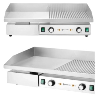 Płyta grillowa 1/2 gładka 1/2 ryflowana 400V/4400W Hendi 154991