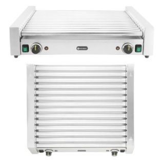 Podgrzewacz rolkowy do parówek XL dwustrefowy 14 rolek srebrny 2000W Hendi 268674